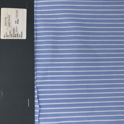 OEM ODM Custom 35% Lyocell 65% Polyester 108GSM Blue Striped Woven Lyocell  Fabric