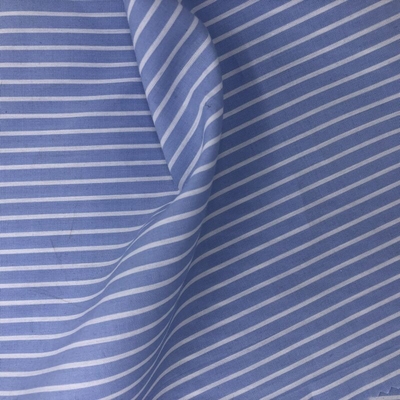 OEM ODM Custom 35% Lyocell 65% Polyester 108GSM Blue Striped Woven Lyocell  Fabric