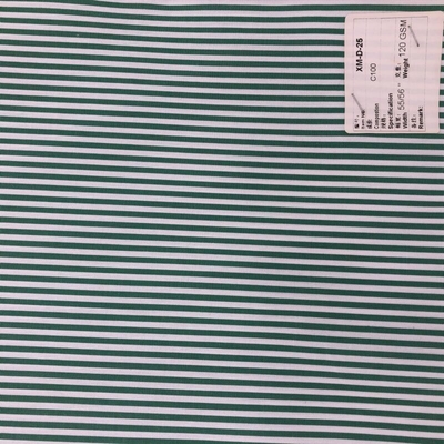 Customizable 120GSM 100% Organic Cotton French Terry Cloth Fabric Stripe Pattern Woven Technics for Shirts Dresses Worsted Yarn