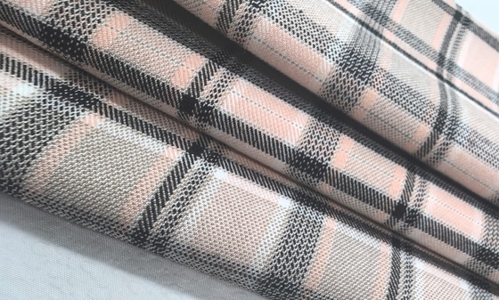 Trendy Pink Black Striped Textile Fabric for Fashionable Apparel Clothing Design