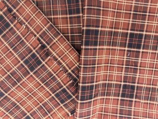 190GSM Terylene 70% Rayon 28% Spandex 2% Checkered Woven Fabric for Dresses and Coats