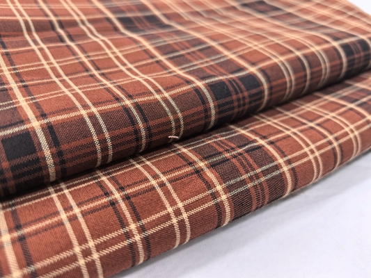 190GSM Terylene 70% Rayon 28% Spandex 2% Checkered Woven Fabric for Dresses and Coats