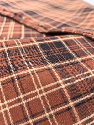 190GSM Terylene 70% Rayon 28% Spandex 2% Checkered Woven Fabric for Dresses and Coats
