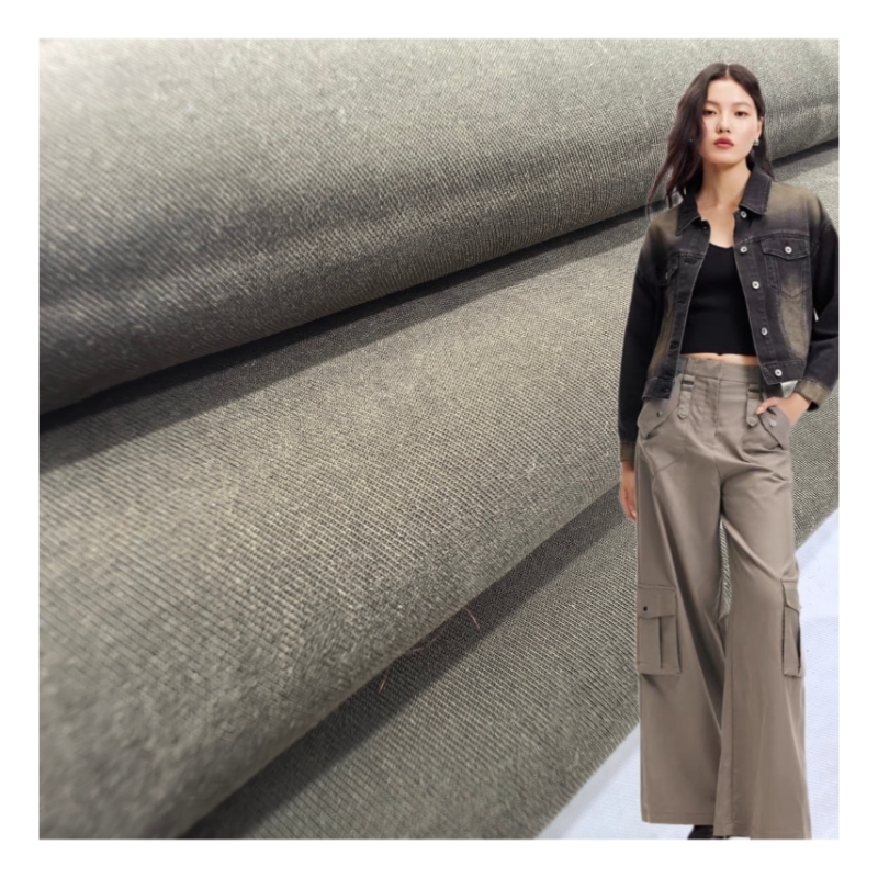 220GSM Organic Textured Workwear Fabric Natural Fiber Washed Finish for Clothing